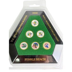Unopened 2000 100th US Open Pebble Beach 6pc Ball Marker Set - Tiger Era